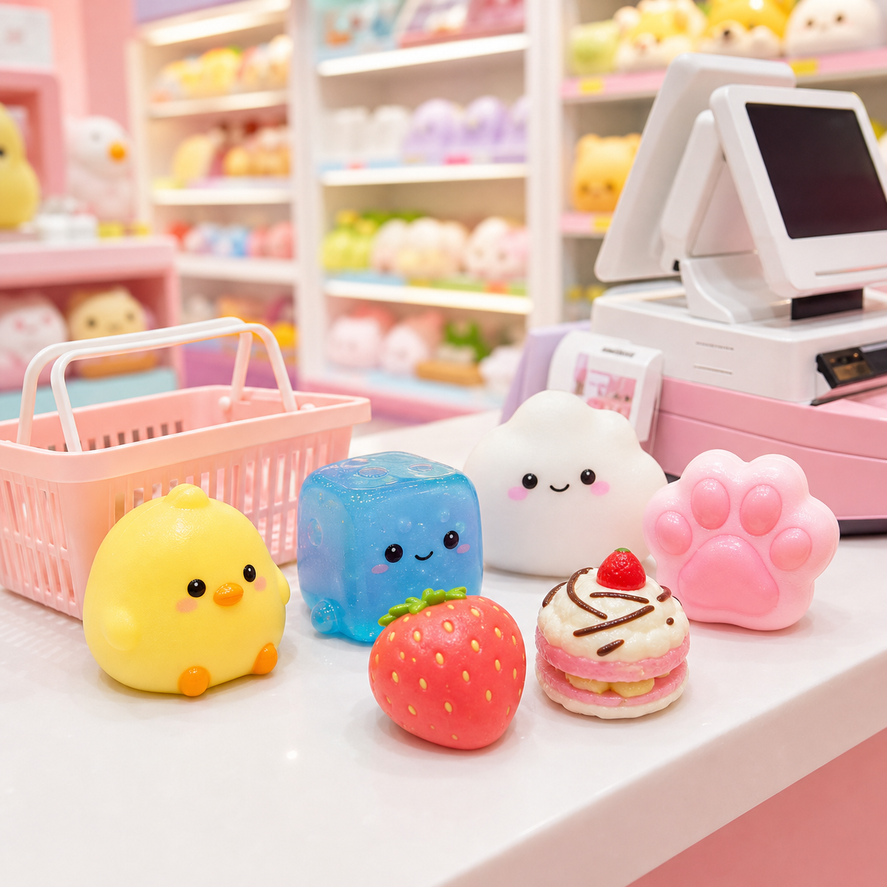 Pastel SquishyX shop scene
